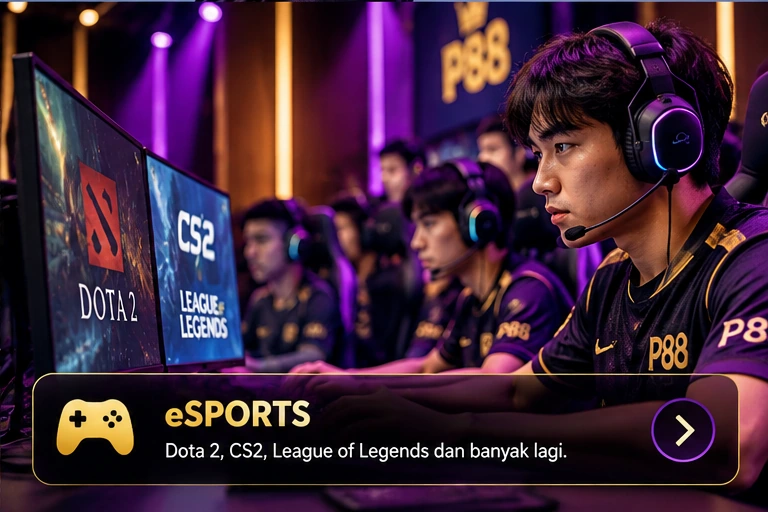 Ilustrasi eSports untuk panduan Sports Pavilion88