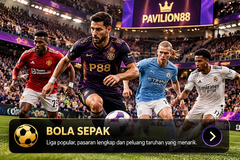 Ilustrasi bola sepak untuk panduan pasaran Sports Pavilion88